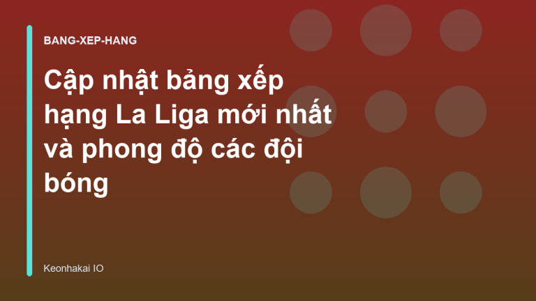 Cập nhật bảng xếp hạng La Liga mới nhất và phong độ các đội bóng